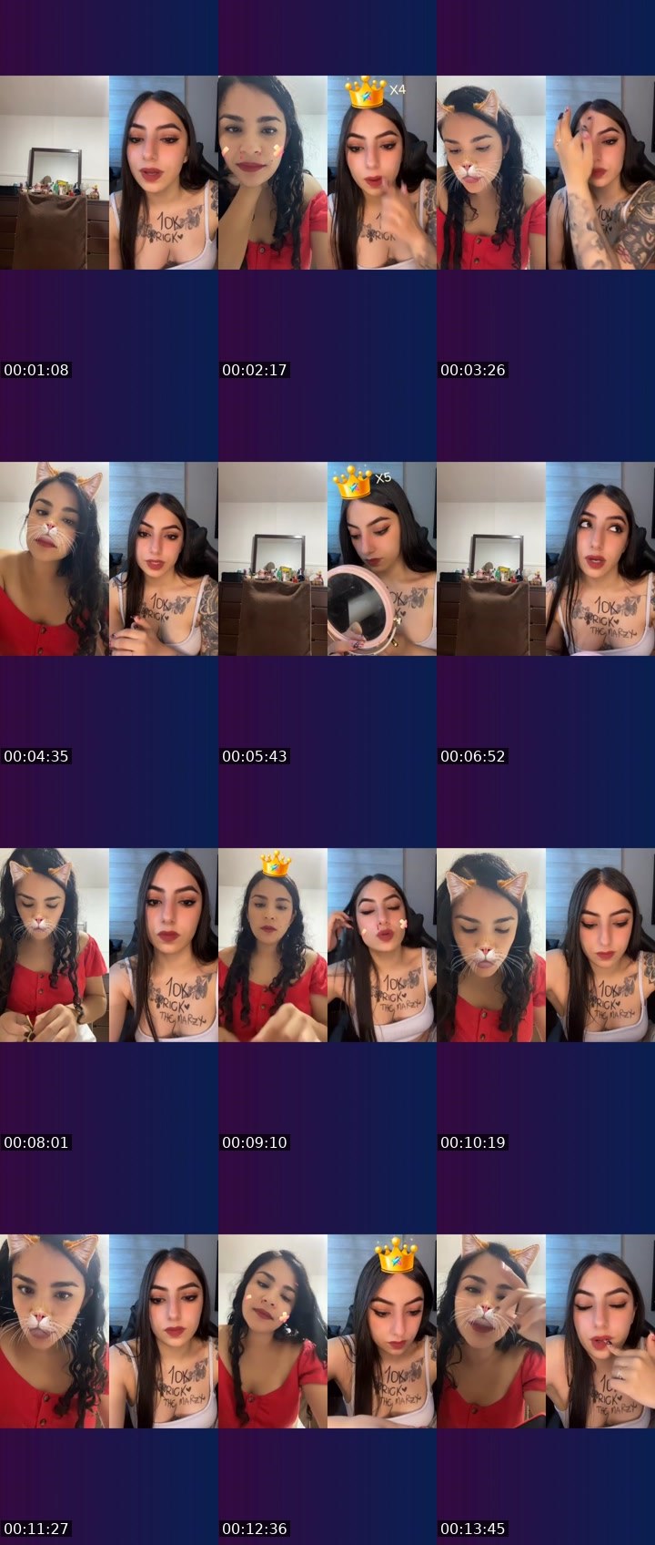 Contact-sheet preview of 🌐Paola🧸👻♥️'s Liveme recording