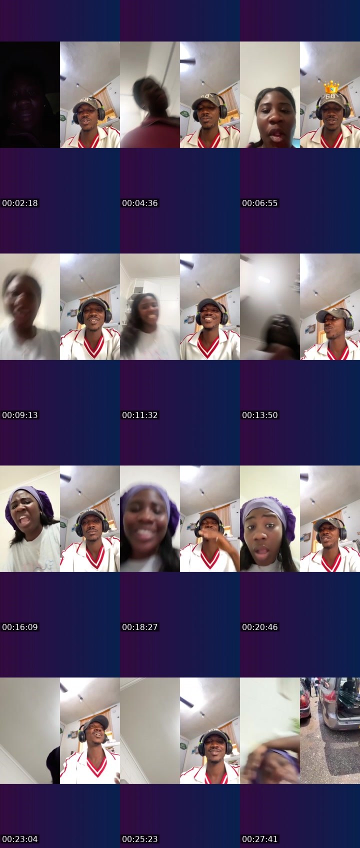 Contact-sheet preview of Faith…'s Liveme recording