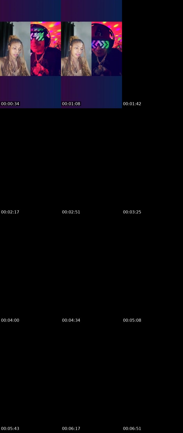 Contact-sheet preview of Becca💕🦍's Liveme recording
