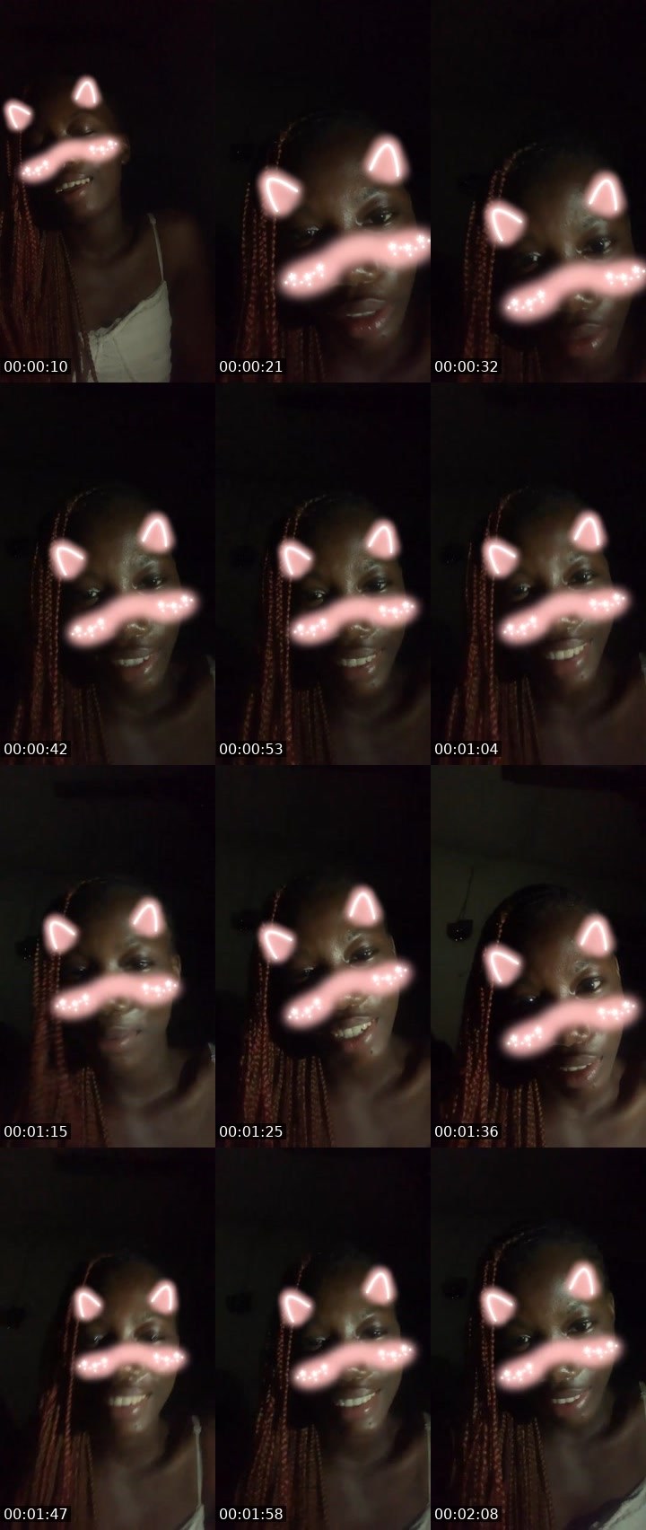 Contact-sheet preview of Kaosarat's Liveme recording