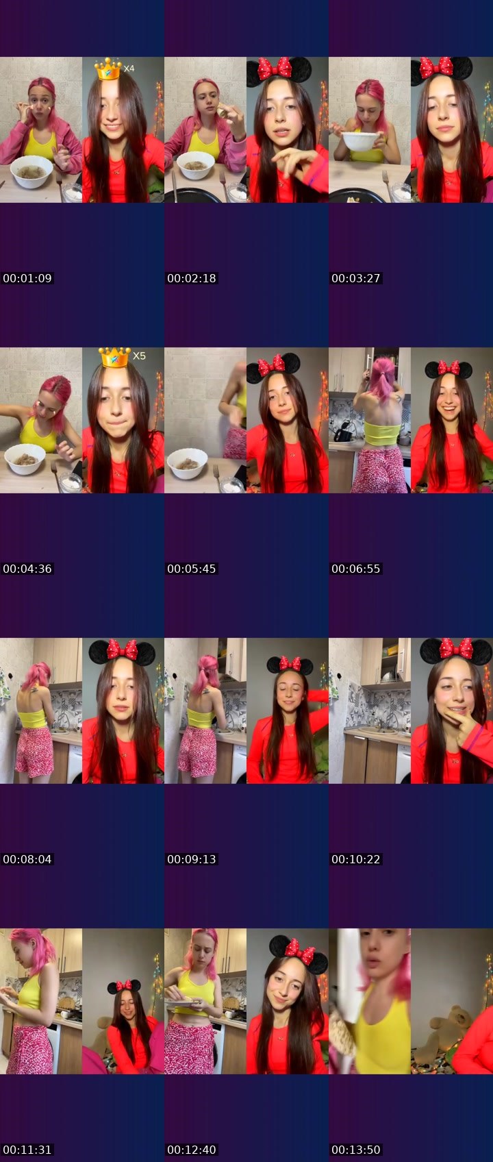 Contact-sheet preview of Olya_Pink🎀's Liveme recording