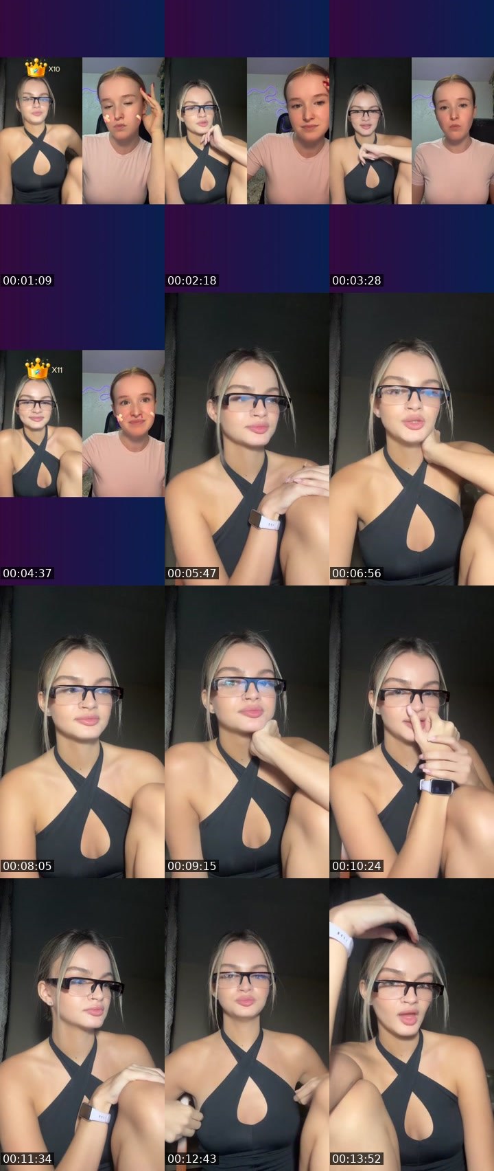 Contact-sheet preview of Ulyana🐰🩷's Liveme recording