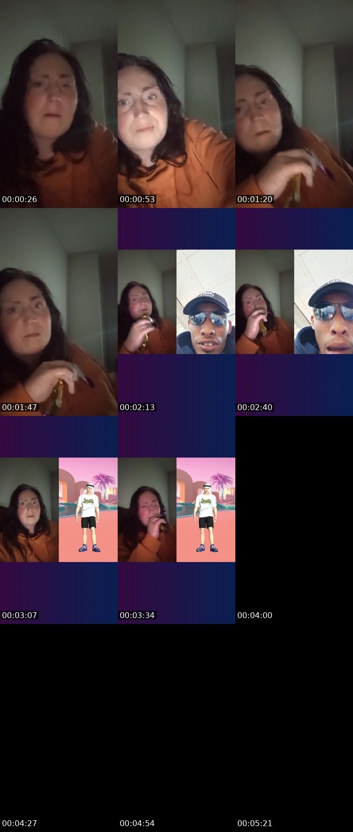 Contact-sheet preview of Irish Christina ❤️'s Liveme recording