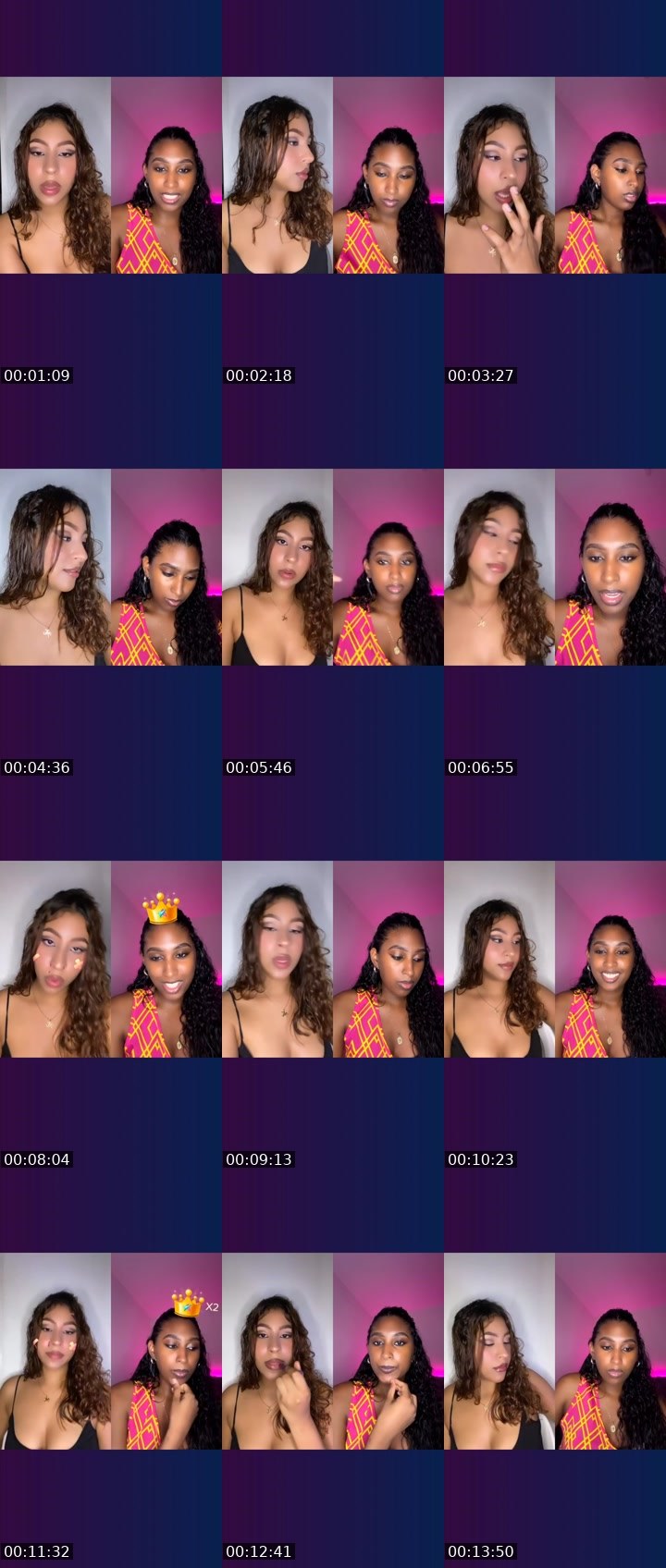 Contact-sheet preview of Caroline 🔱's Liveme recording