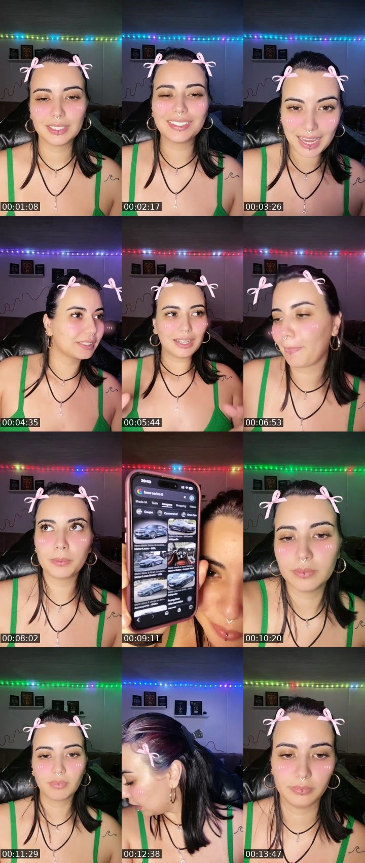 Contact-sheet preview of DONNA 💊's Liveme recording