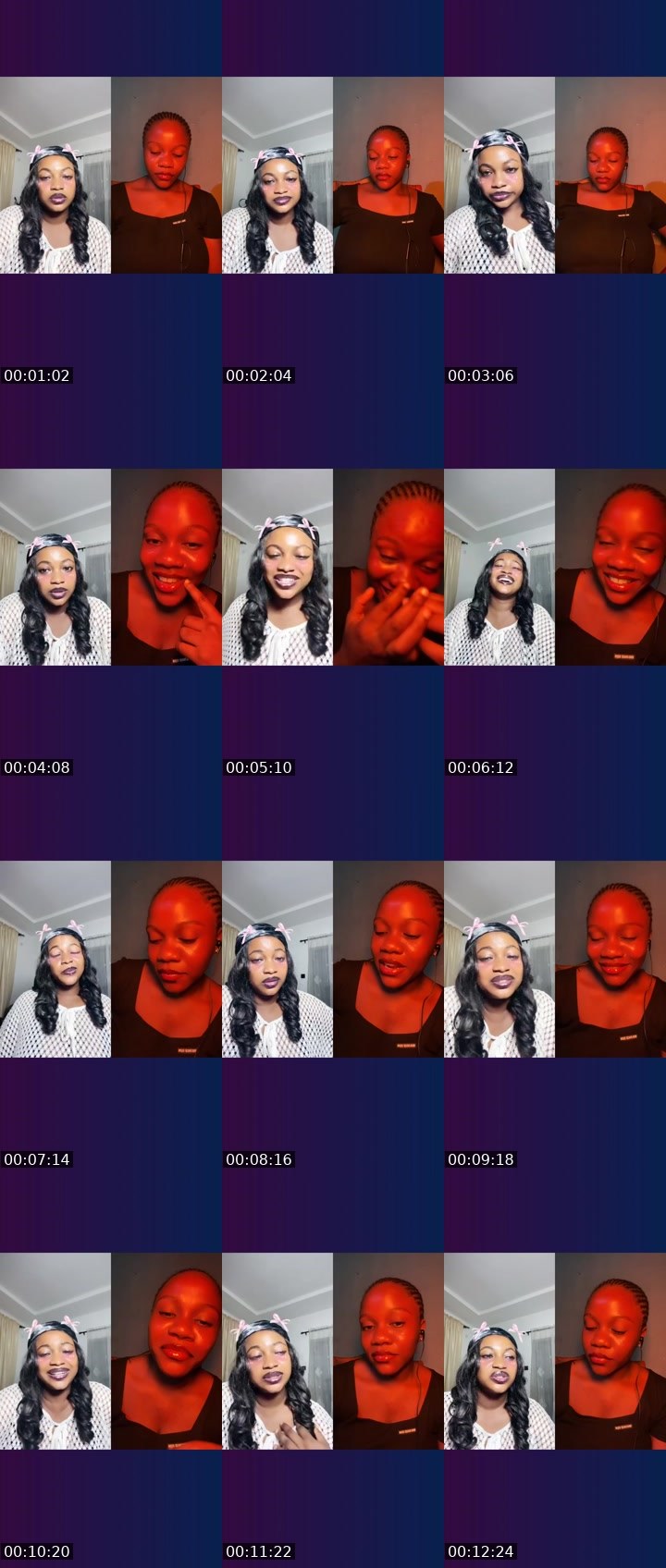 Contact-sheet preview of SASHA 👅🏦's Liveme recording