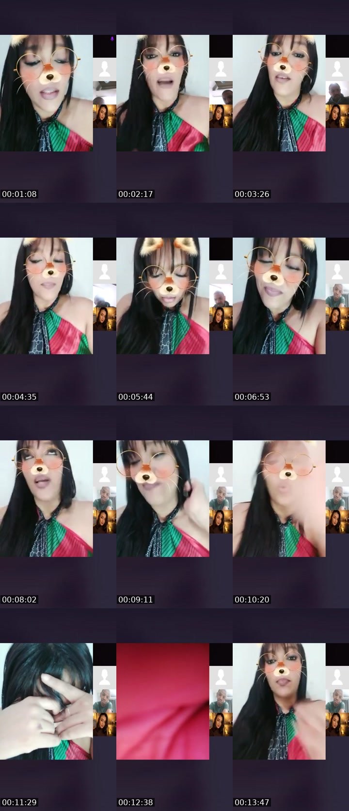 Contact-sheet preview of 🍎Ž⃤Ť⃤sara🦉⃤'s Liveme recording