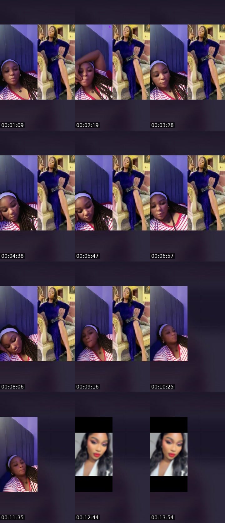 Contact-sheet preview of 💜Lauretta💣GmF✨'s Liveme recording