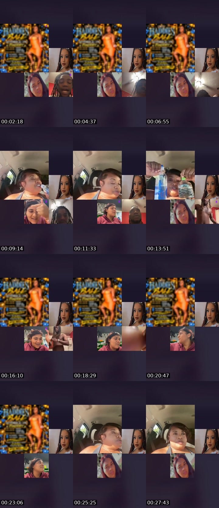 Contact-sheet preview of SHAMLESSFOXX🦊🍯💵's Liveme recording
