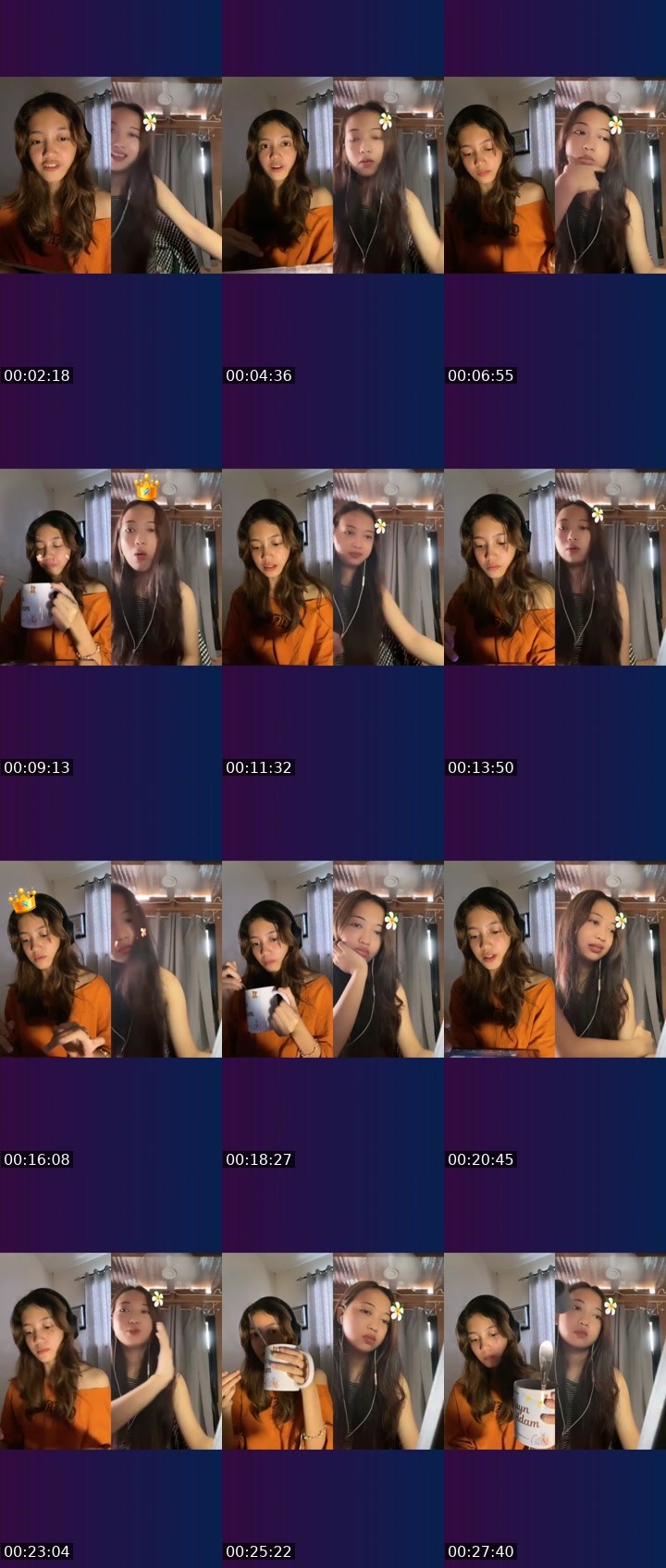 Contact-sheet preview of 👸🏻indie🔮📚's Liveme recording