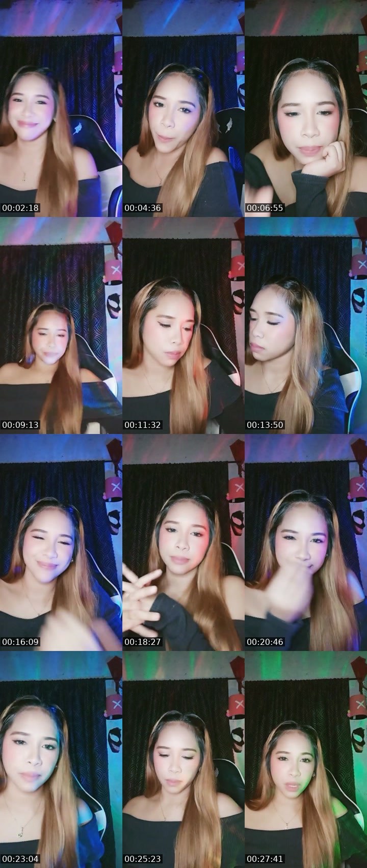 Contact-sheet preview of ㋡👸Chin🌼ᥫ᭡'s Liveme recording