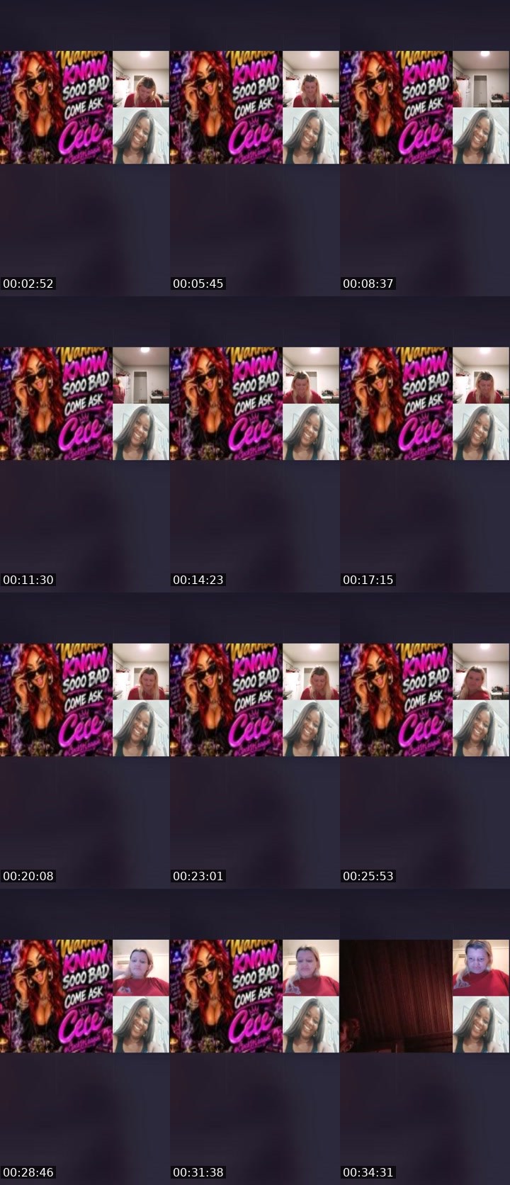 Contact-sheet preview of WannaKnoA$kCece🫰's Liveme recording