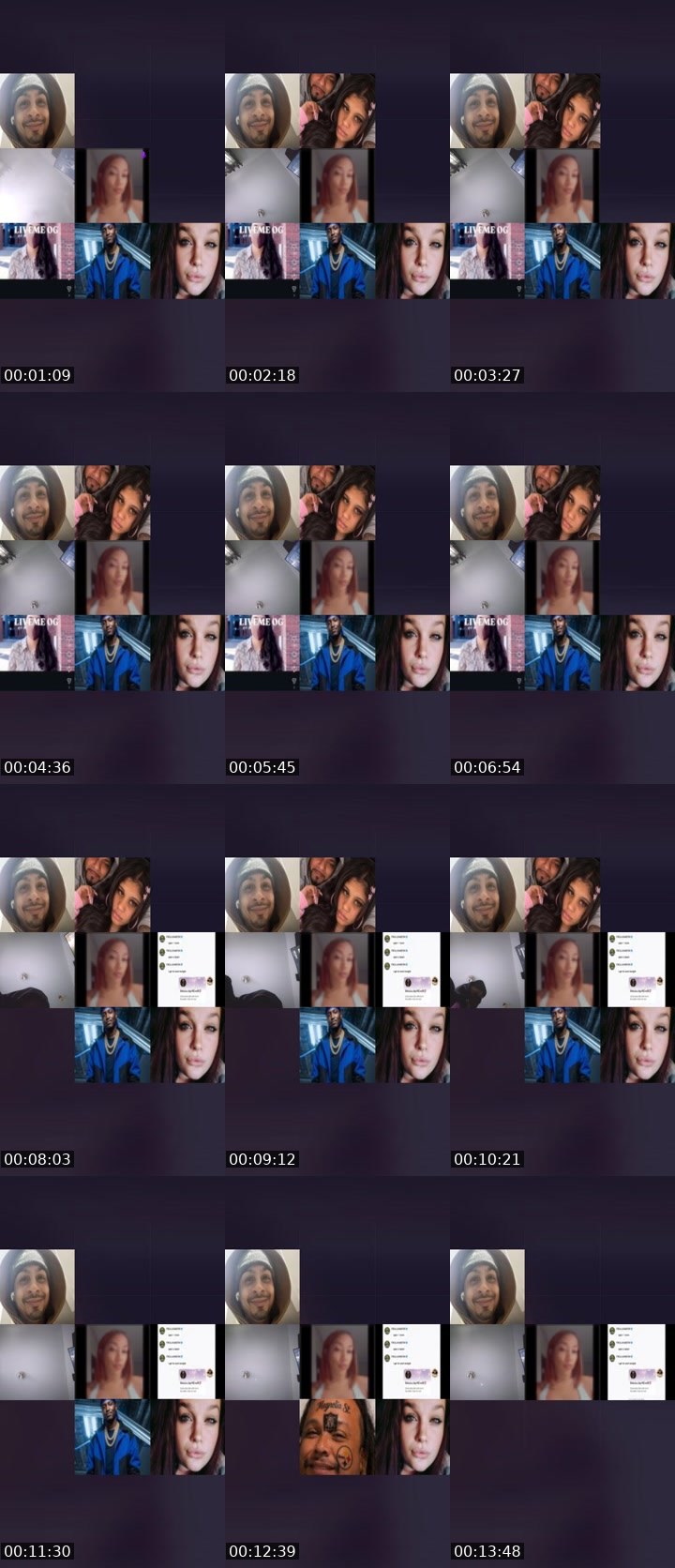 Contact-sheet preview of 𝓙𝓐𝓓𝓐💋's Liveme recording