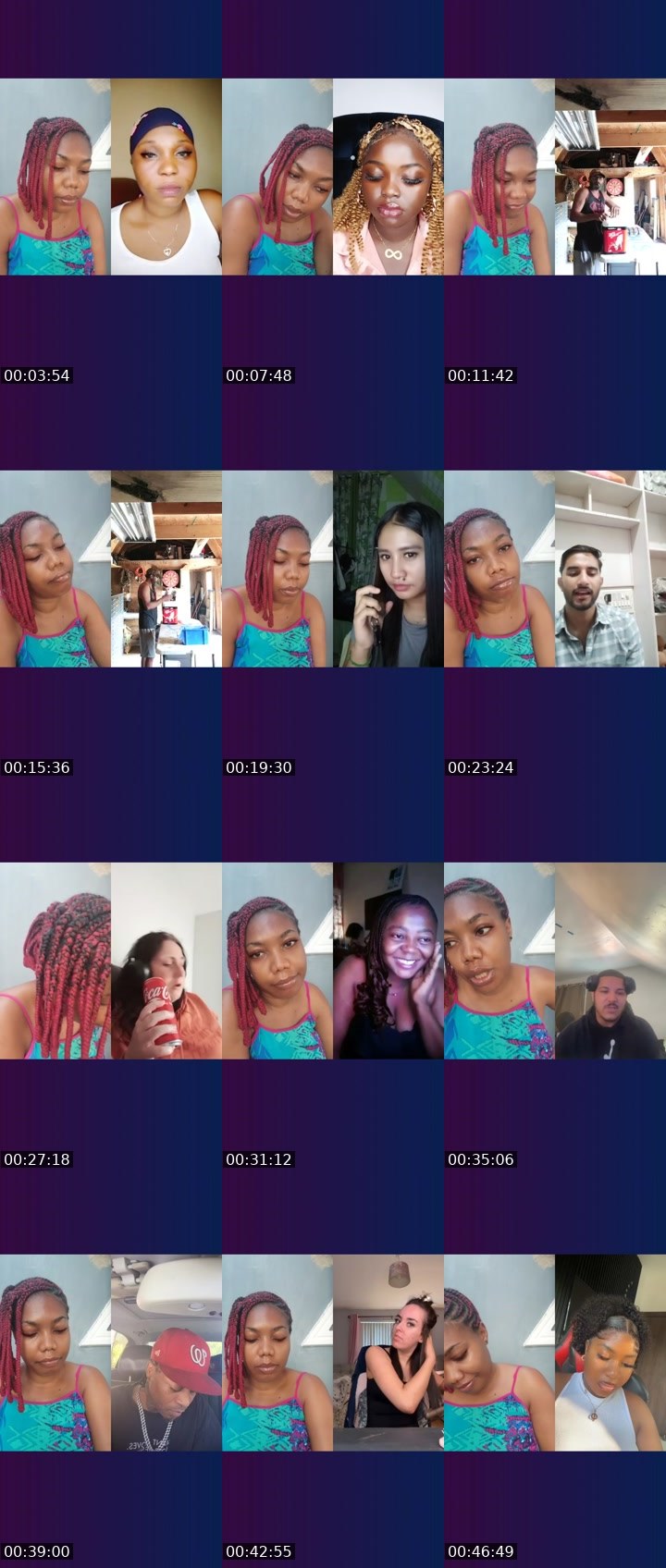 Contact-sheet preview of Shela 💝's Liveme recording