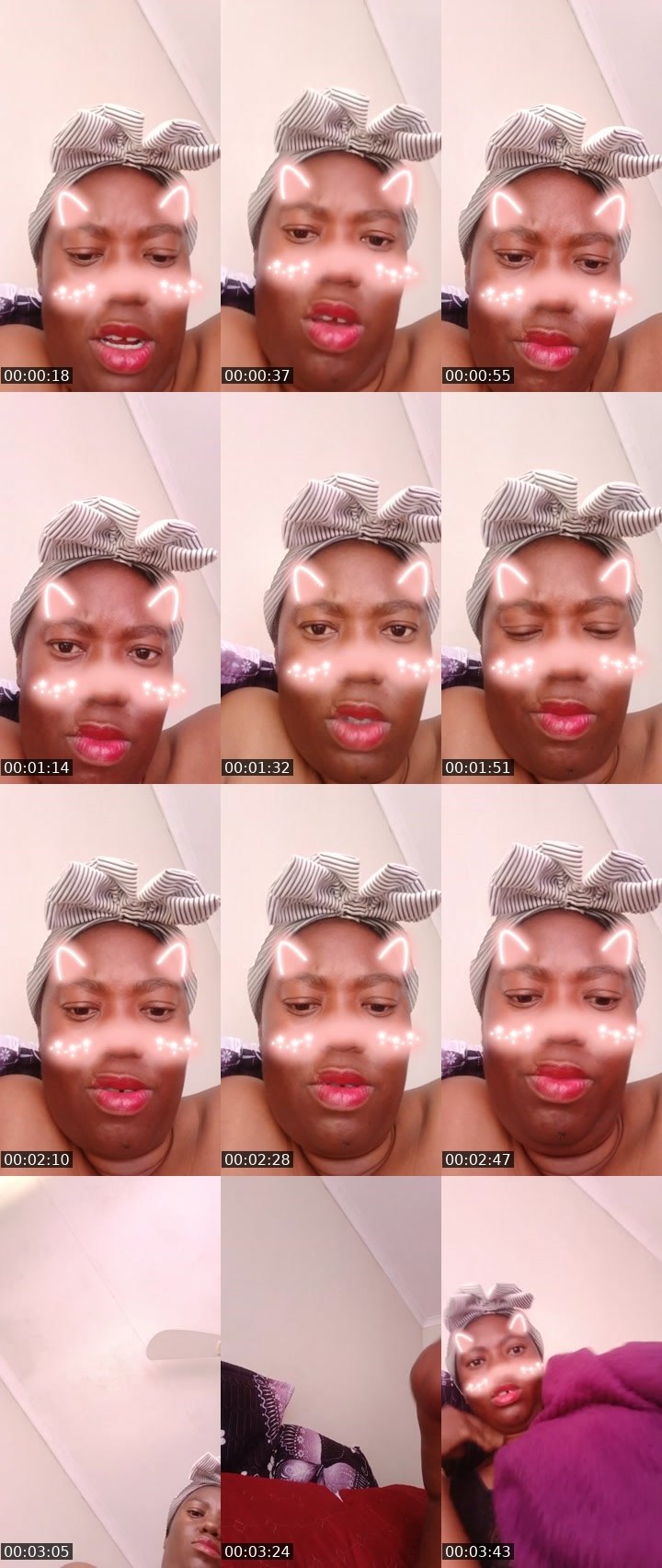Contact-sheet preview of Nanadee's Liveme recording