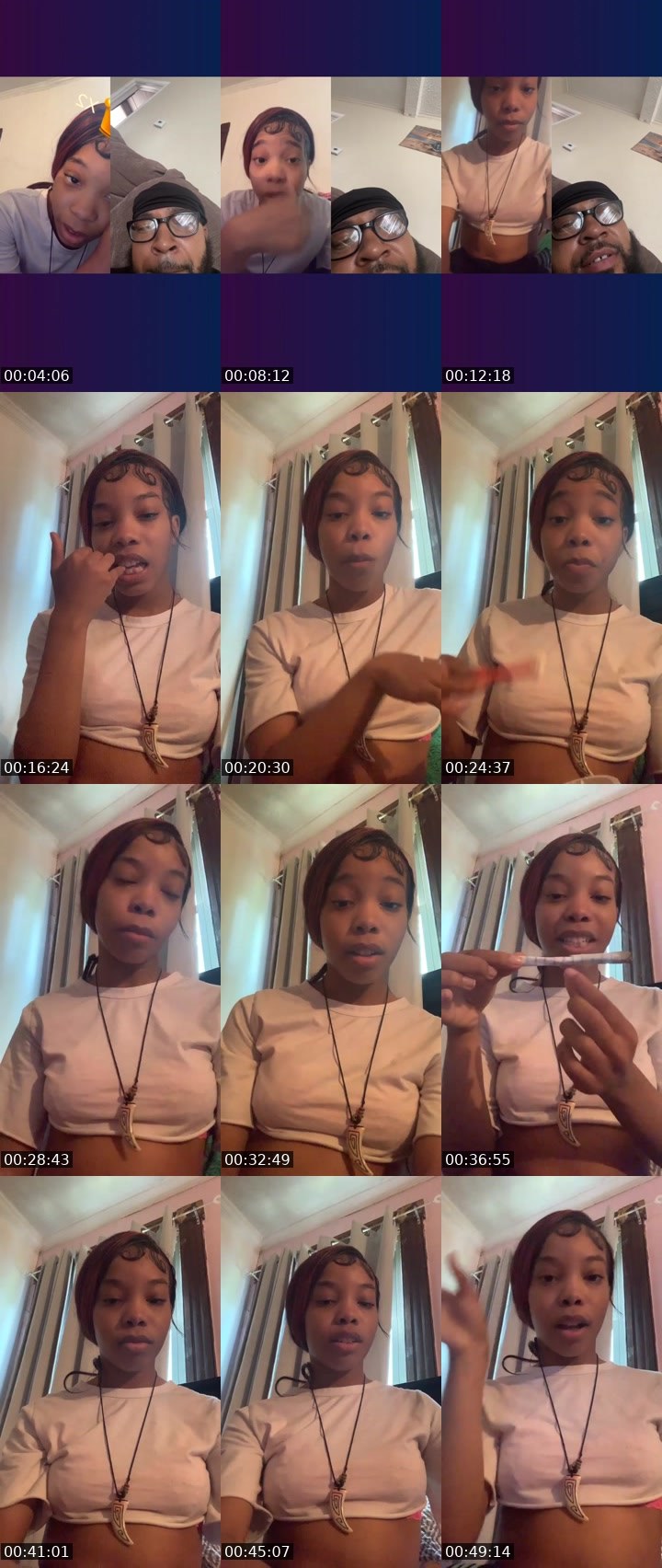 Contact-sheet preview of Kalena Lapresha's Liveme recording