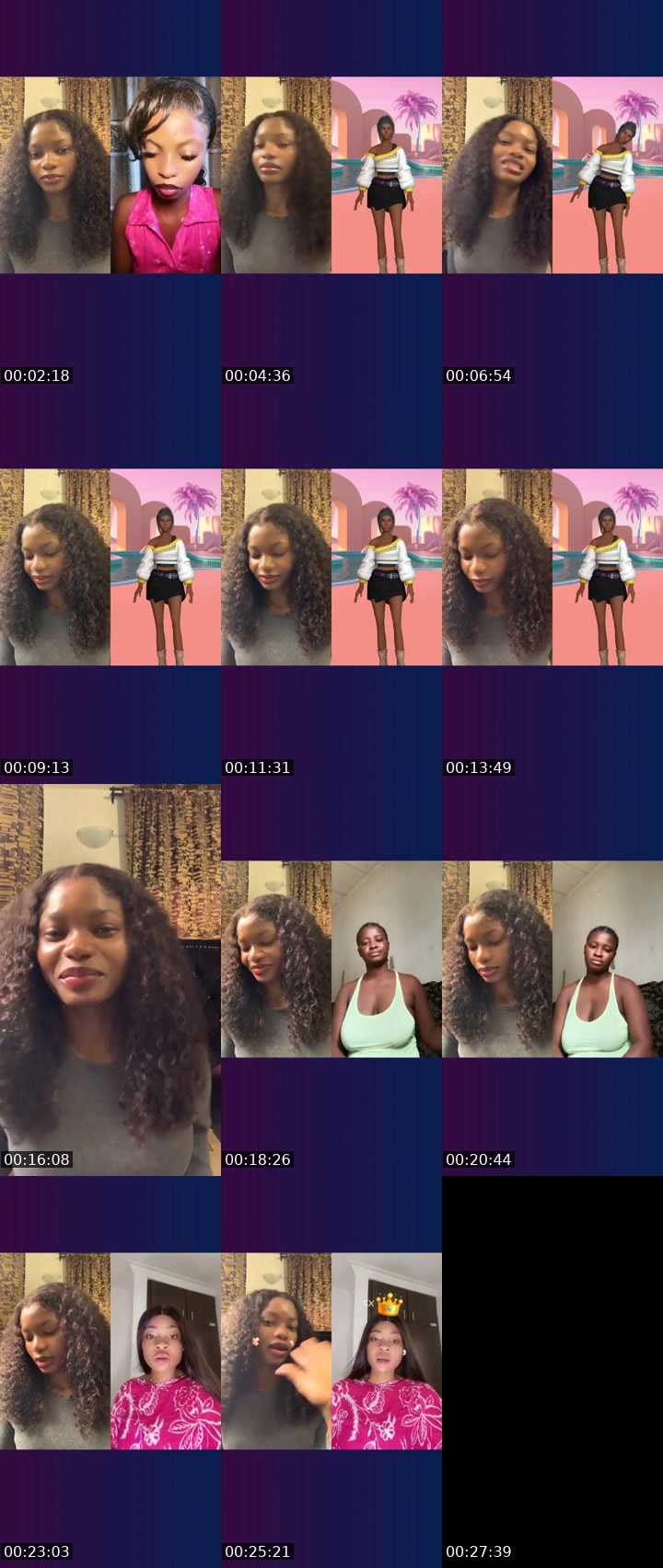Contact-sheet preview of 🪽Bella Bee🌐's Liveme recording