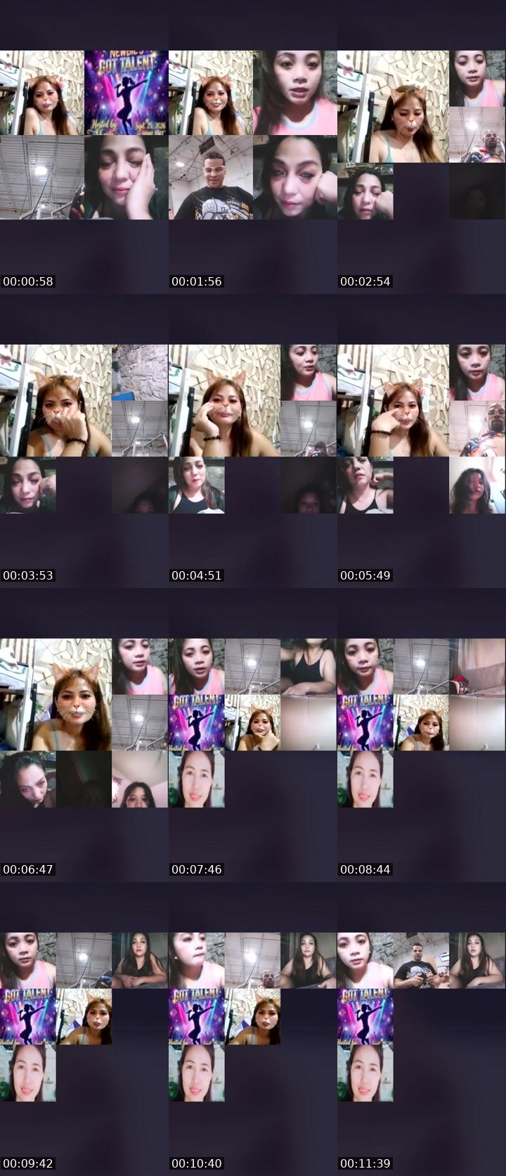 Contact-sheet preview of 11k😋👸Deshna's Liveme recording