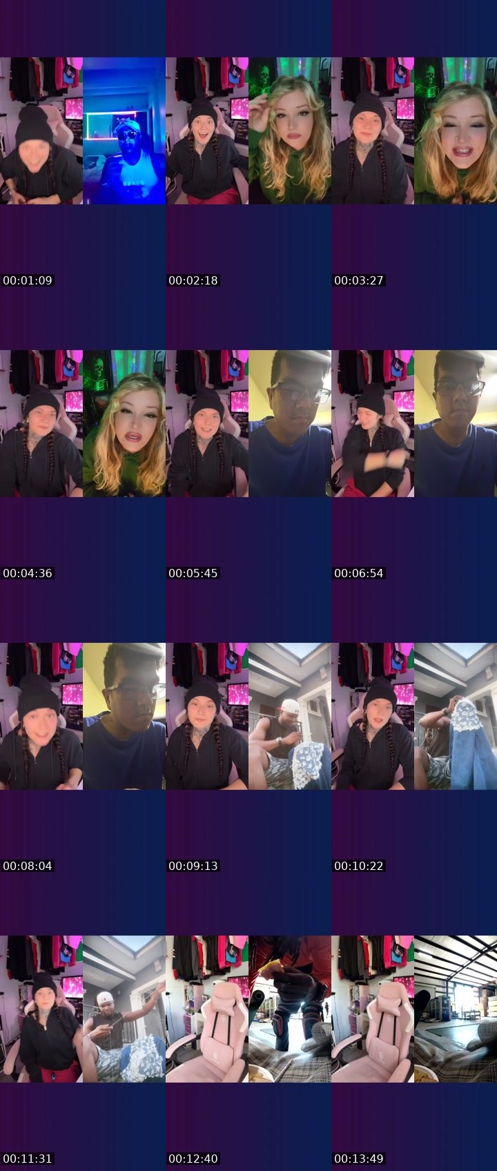 Contact-sheet preview of ✧ርᎧᗰᗴT༞'s Liveme recording