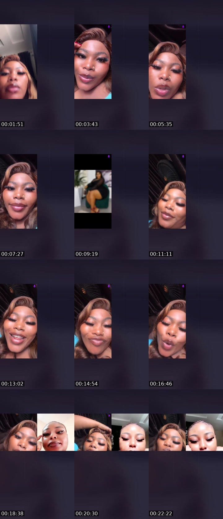 Contact-sheet preview of 🤍👑QueenADE🤍👑's Liveme recording