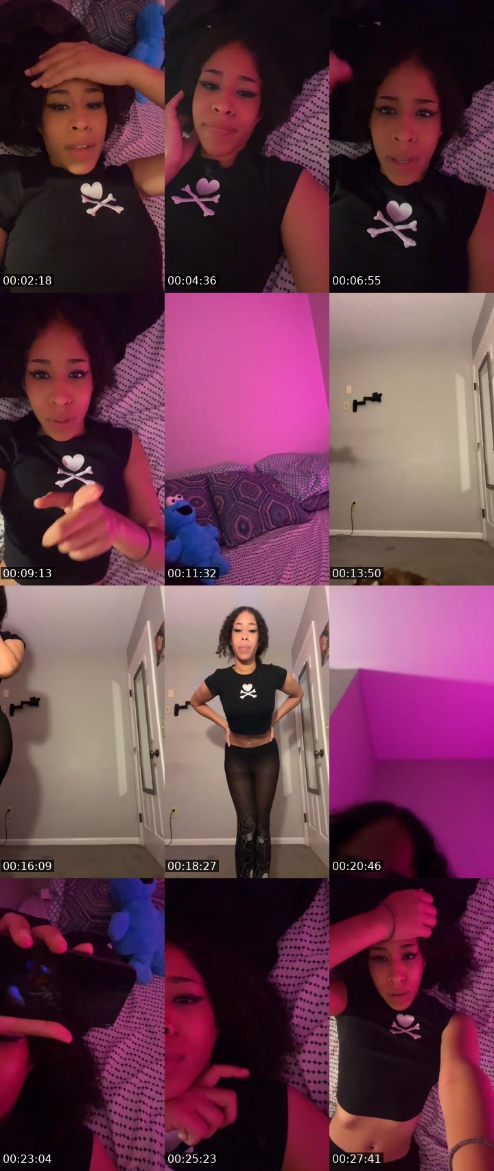 Contact-sheet preview of Miley Amour's Liveme recording