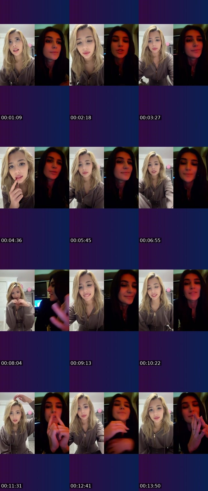 Contact-sheet preview of Elvii's Liveme recording