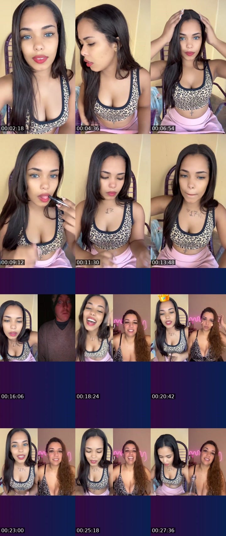 Contact-sheet preview of ✨👑 ⌲ Bibi🔥's Liveme recording