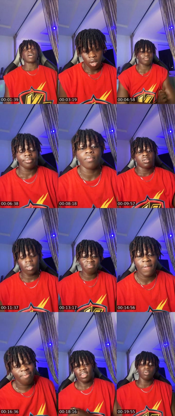 Contact-sheet preview of Qing Ełla👑🏳️‍🌈's Liveme recording