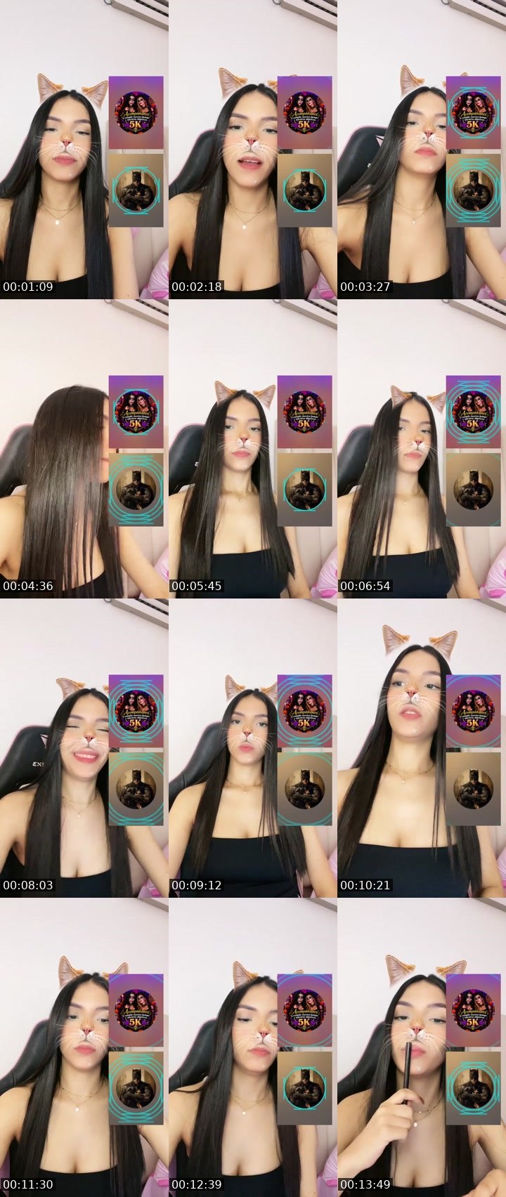 Contact-sheet preview of ✨🌖𝐆É𝐍𝐎𝐕𝐀🩷's Liveme recording