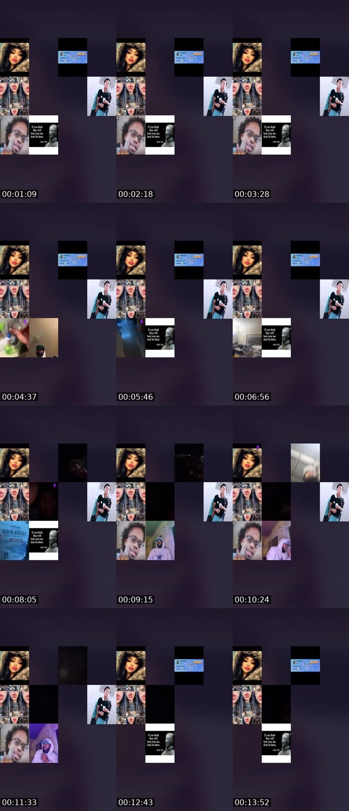 Contact-sheet preview of 𝑺3Xi🏆𝑪💋🌹👸🥷🐊's Liveme recording
