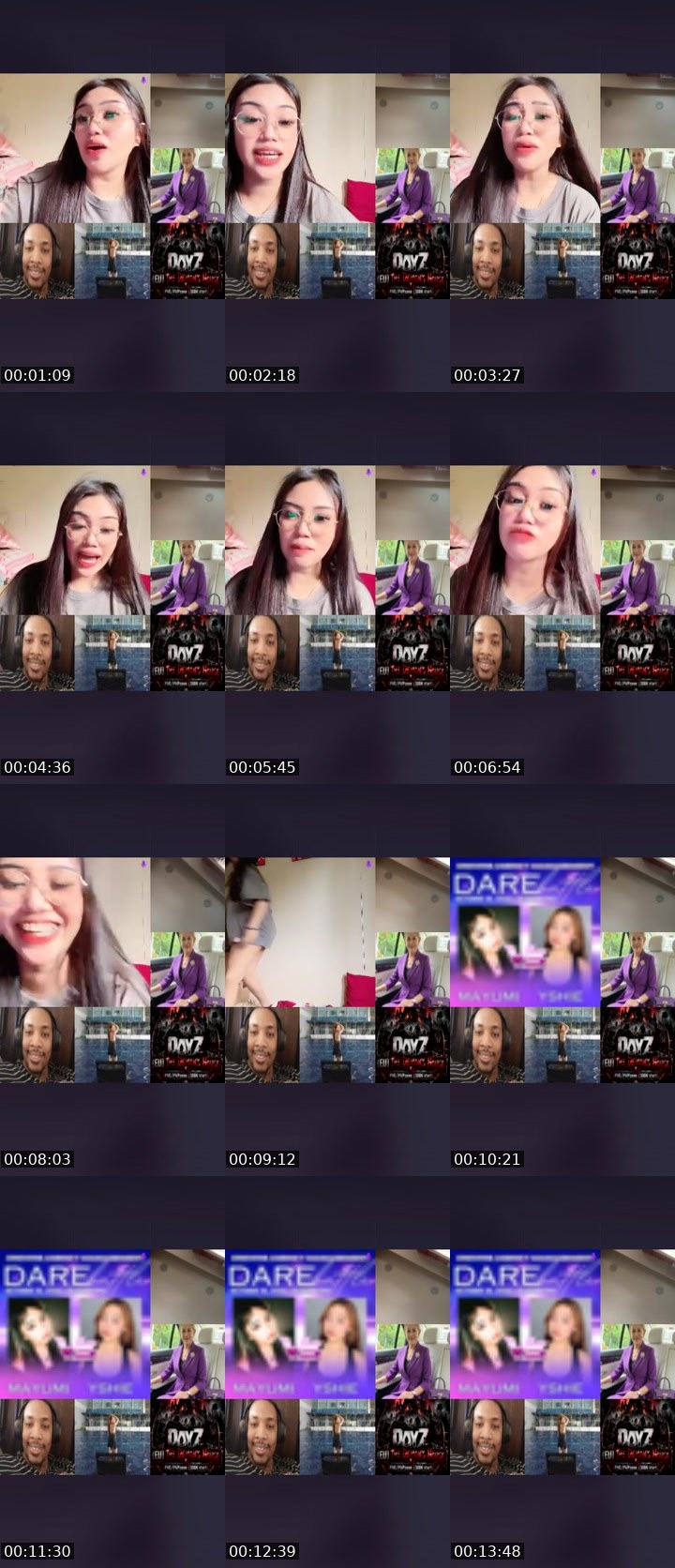 Contact-sheet preview of 👸🏻𝑀𝒶𝓎𝓊𝓂𝒾🍓's Liveme recording