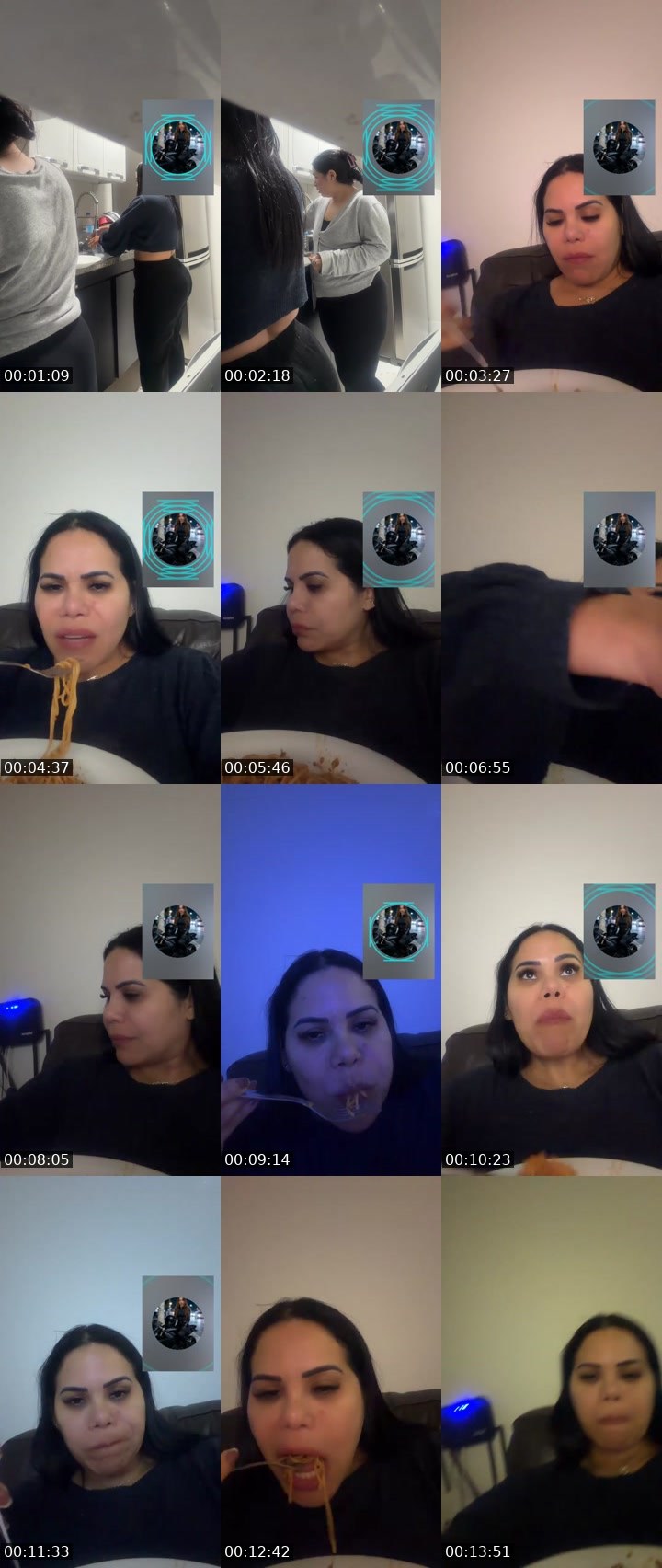 Contact-sheet preview of Helena-1832's Liveme recording
