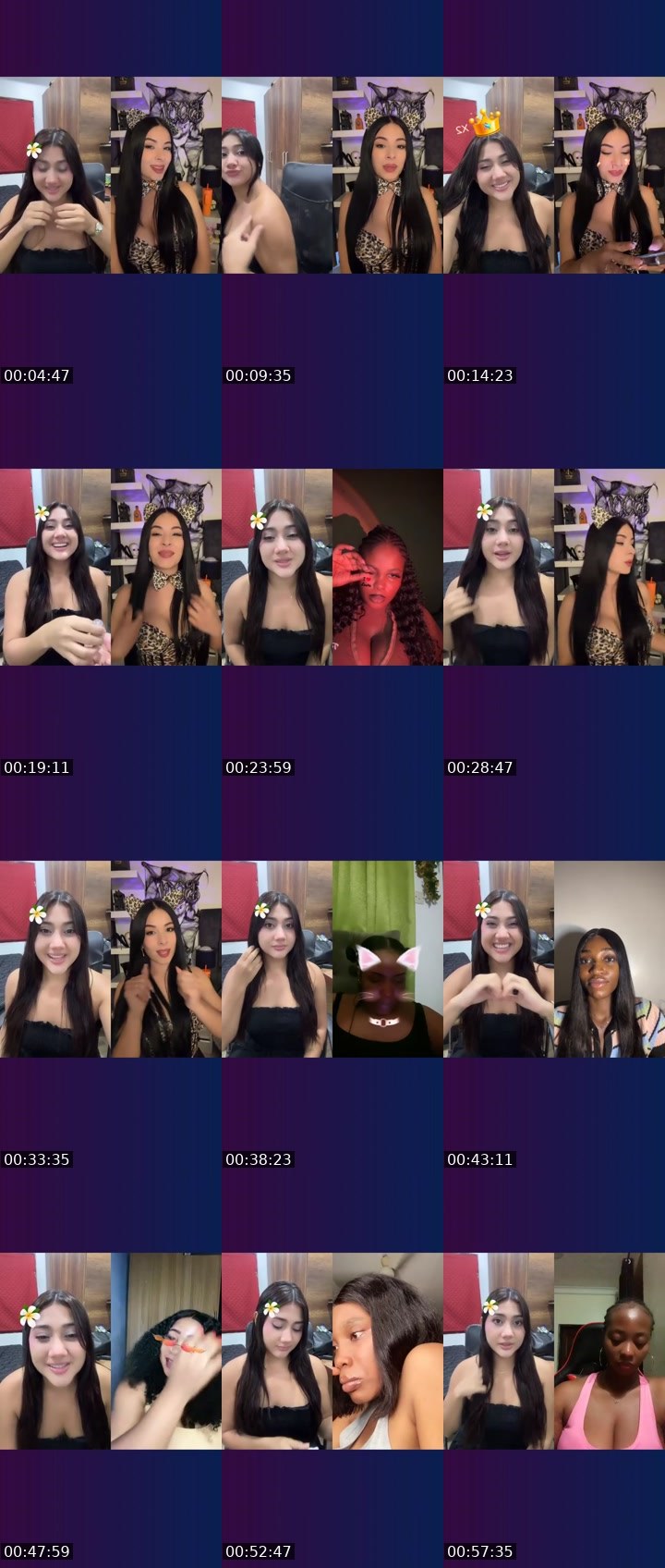 Contact-sheet preview of 🦂RosJaick 🫧🧸's Liveme recording