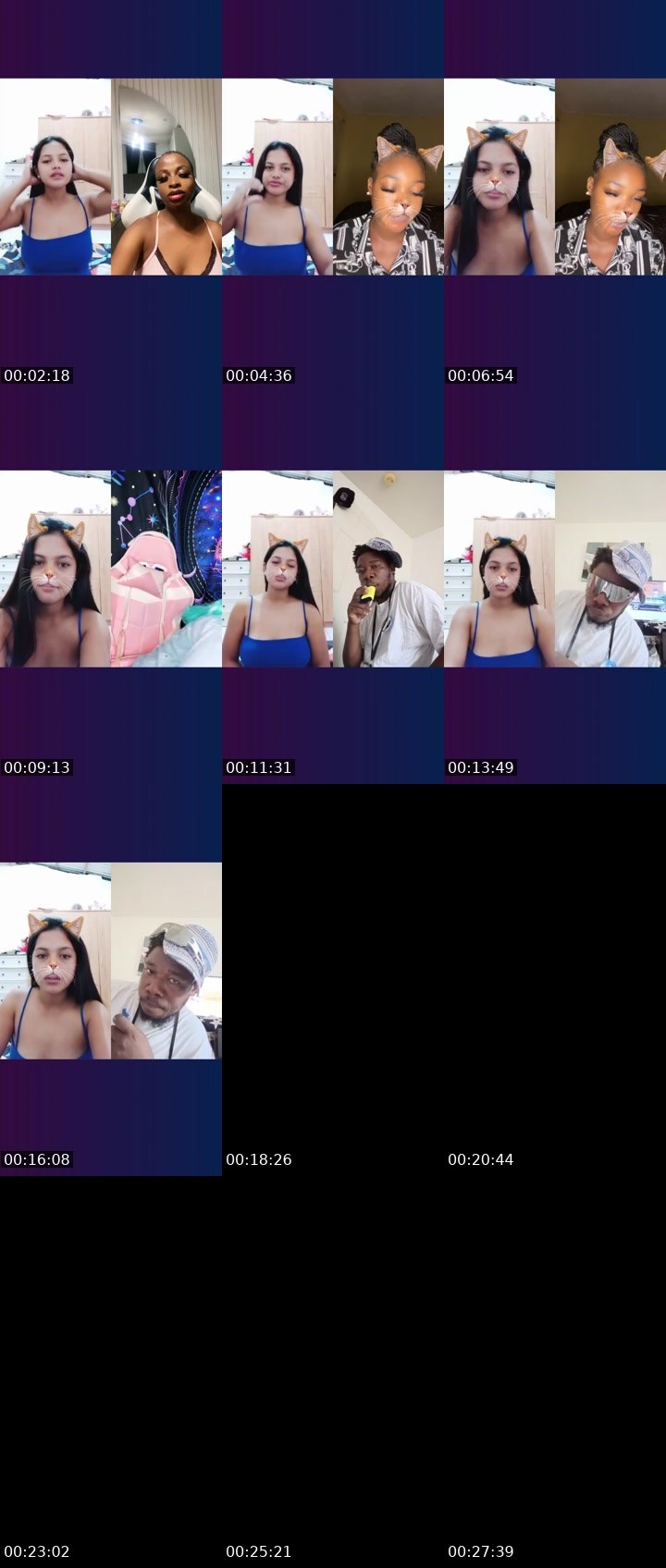 Contact-sheet preview of 👸angge🌼's Liveme recording