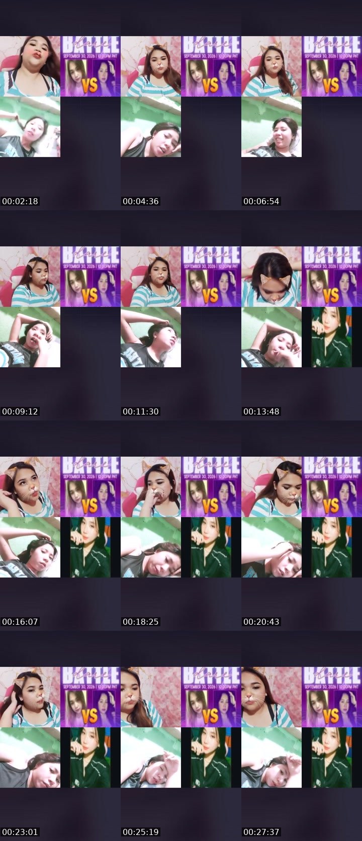 Contact-sheet preview of 17.5k👸sweet㋡🍂's Liveme recording