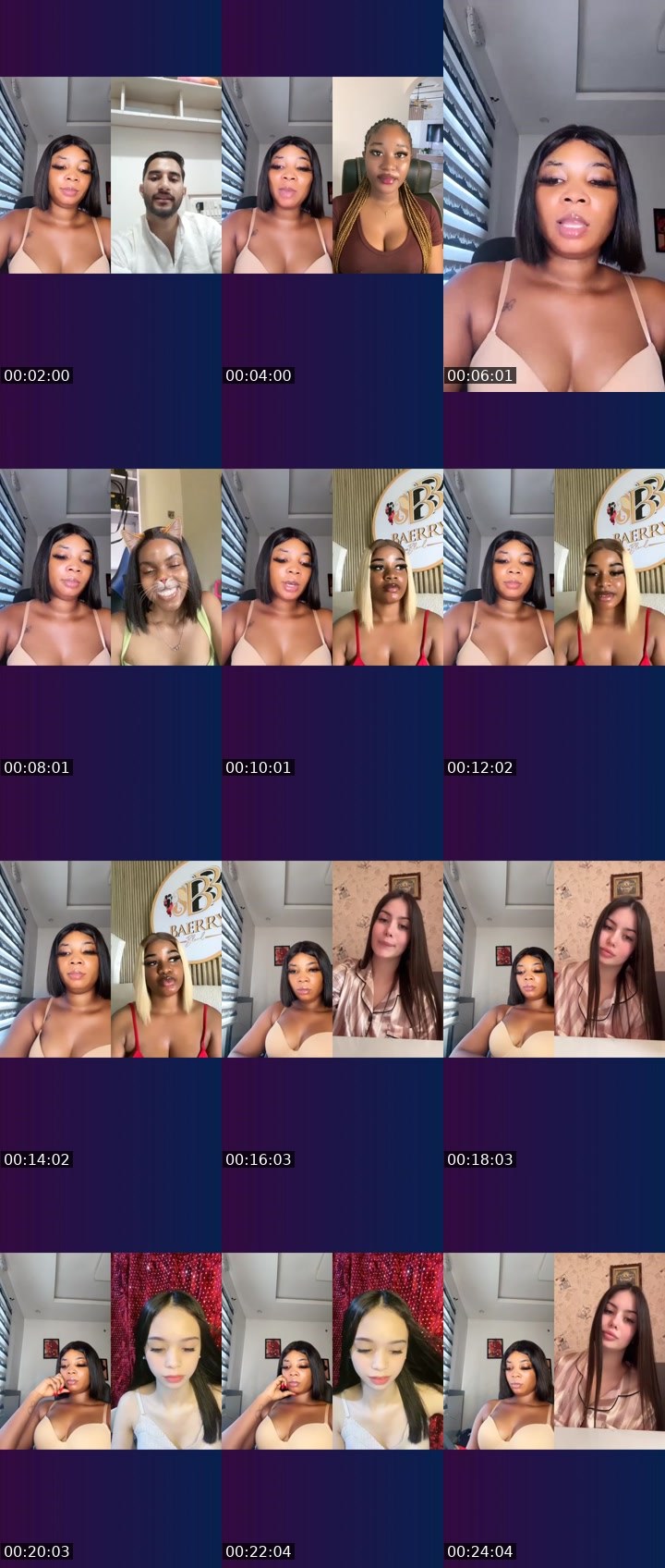 Contact-sheet preview of 🪽𝚁𝚊𝚌𝚑𝚎𝚕ꨄ💔's Liveme recording