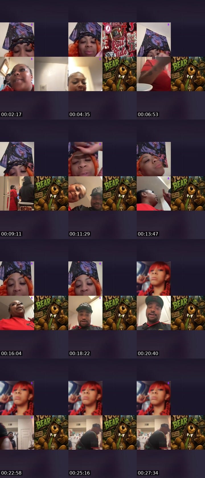 Contact-sheet preview of 🦾🐻Highyella🔆⃤'s Liveme recording