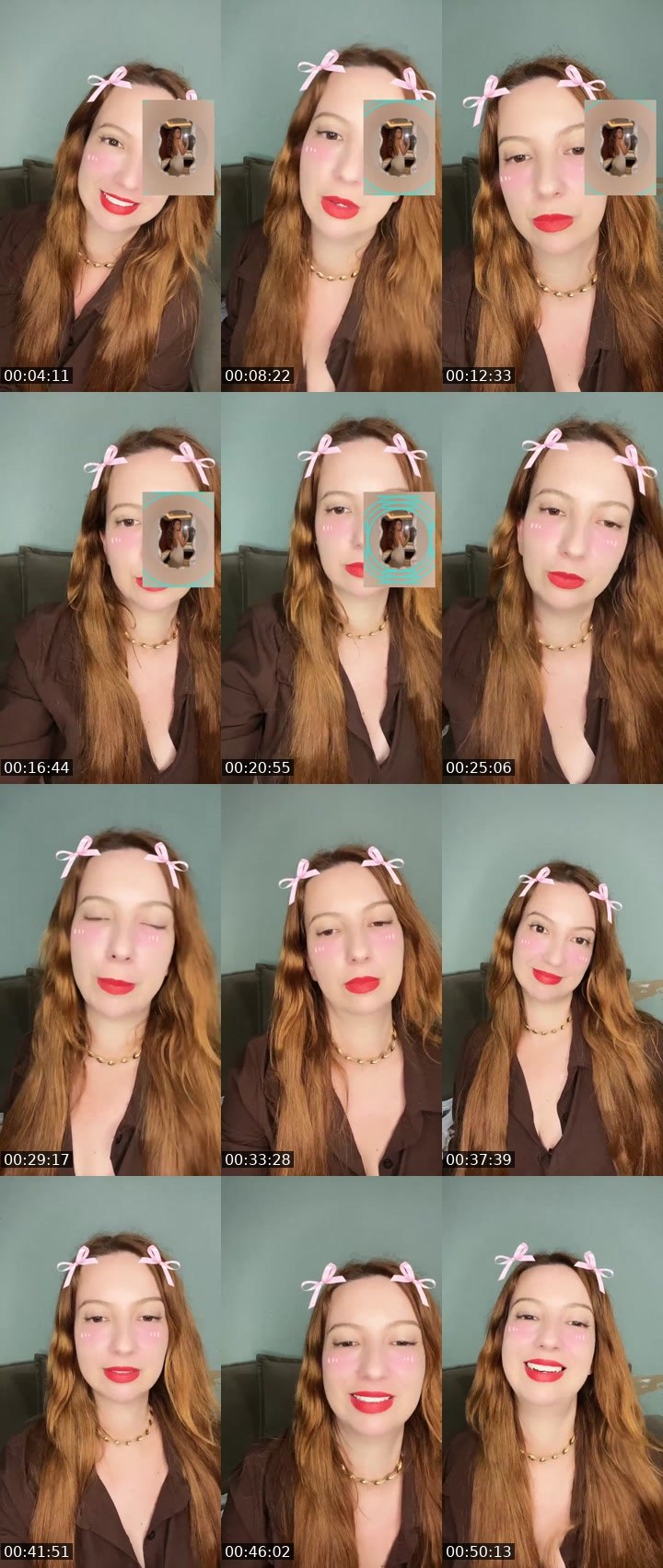 Contact-sheet preview of Ruiva Samantha's Liveme recording