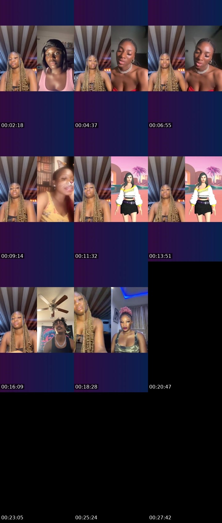 Contact-sheet preview of 14k 🎭NovaBliss⭐️'s Liveme recording