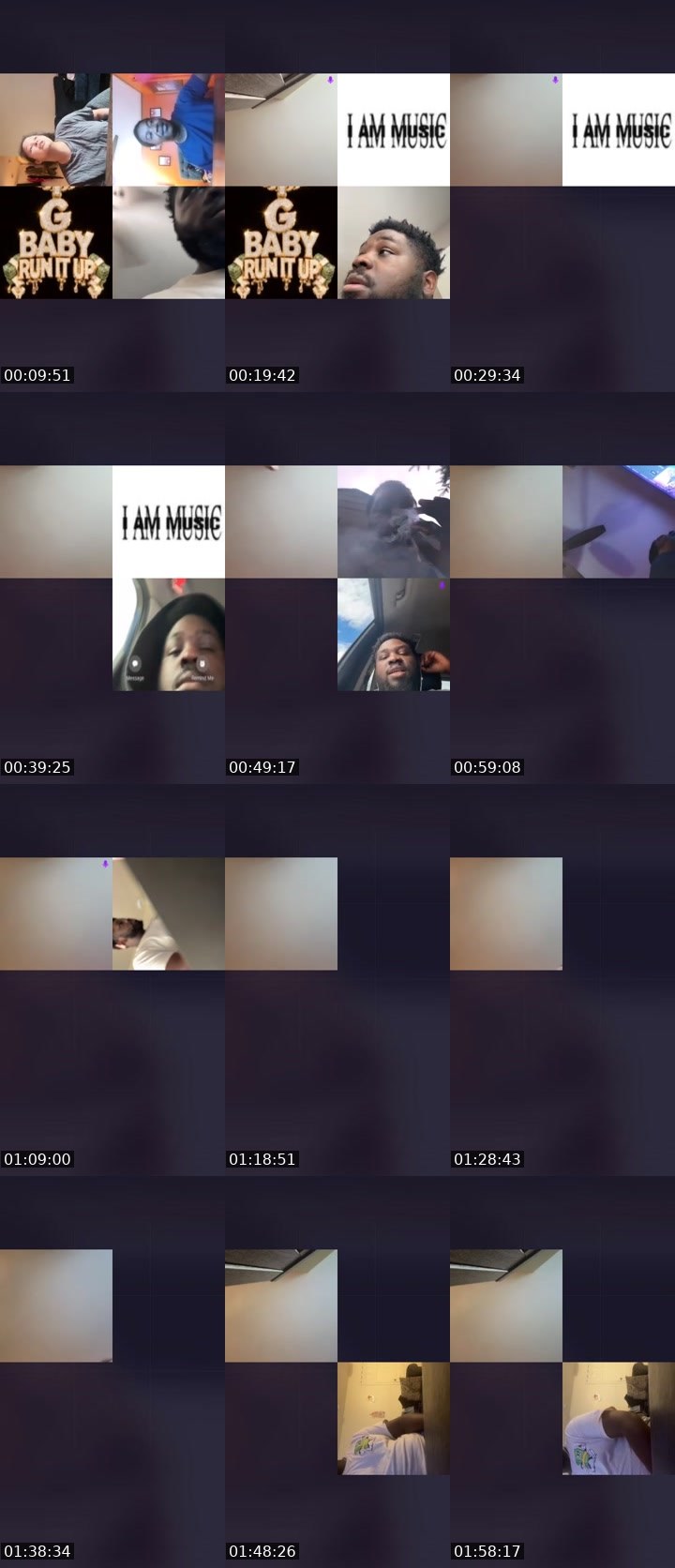 Contact-sheet preview of Starfire 🇮🇹🇯🇲's Liveme recording