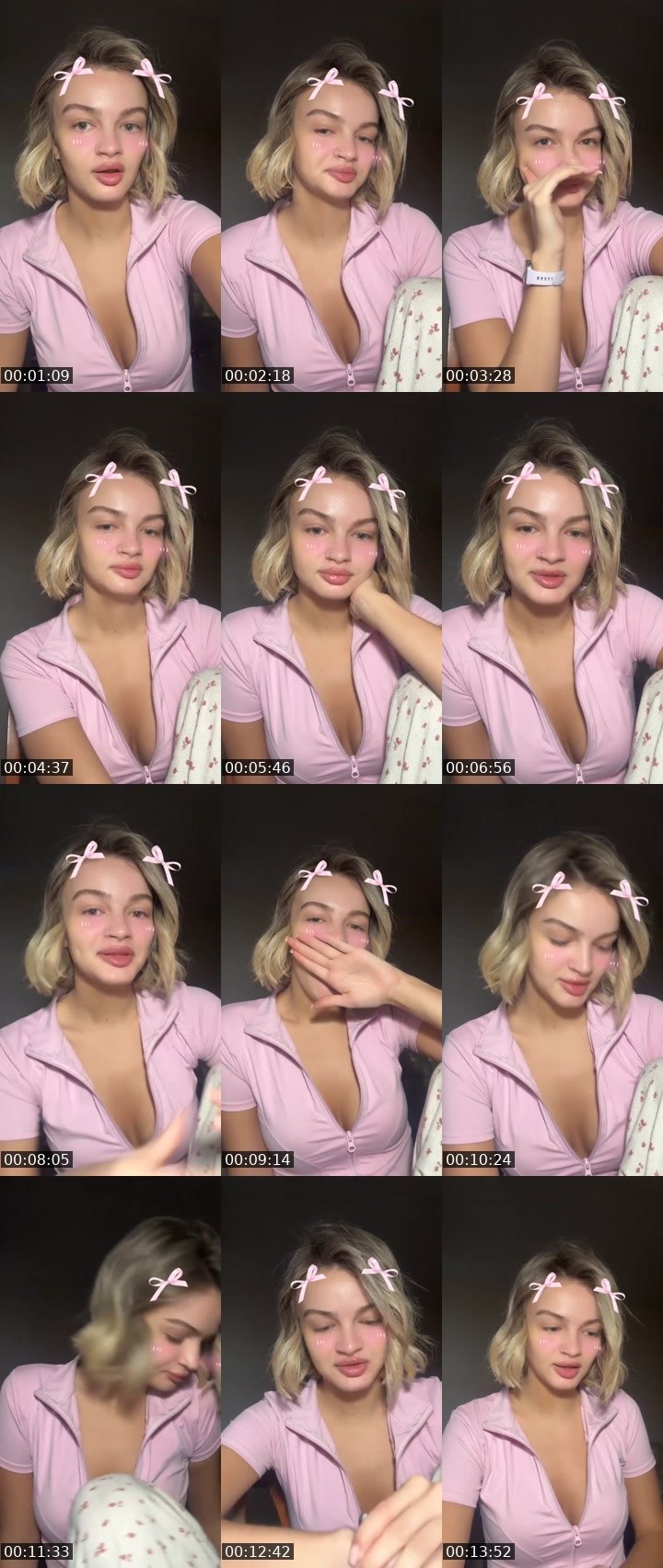 Contact-sheet preview of Ulyana🐰🩷's Liveme recording