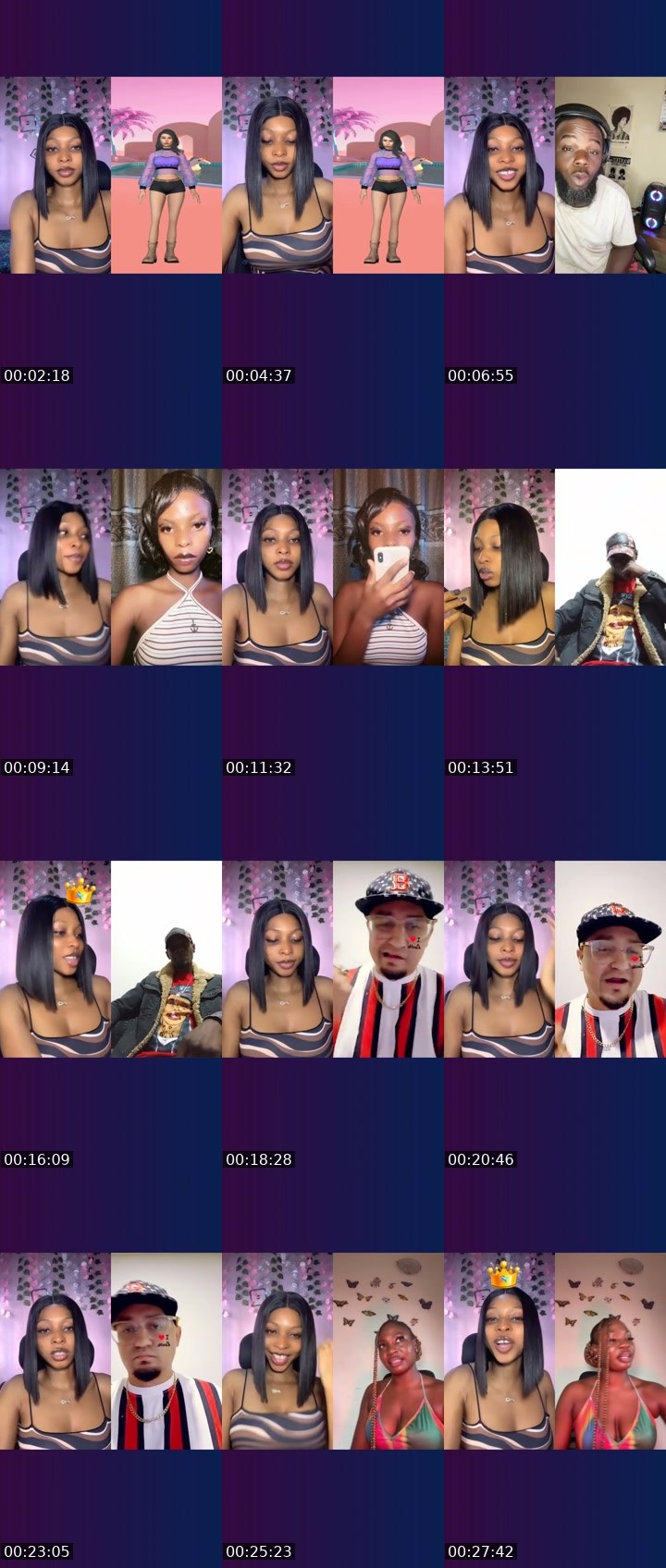 Contact-sheet preview of ᥫ᭡ 𝑩𝒂𝒃𝒆 🎀ᥫ᭡'s Liveme recording