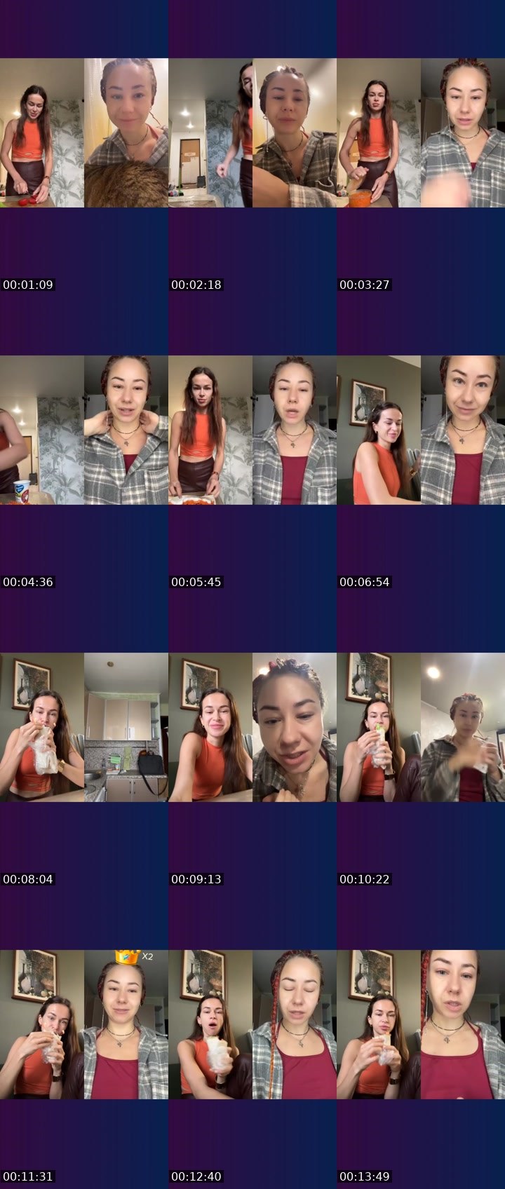 Contact-sheet preview of TROPICANA WOMAN 🐾's Liveme recording