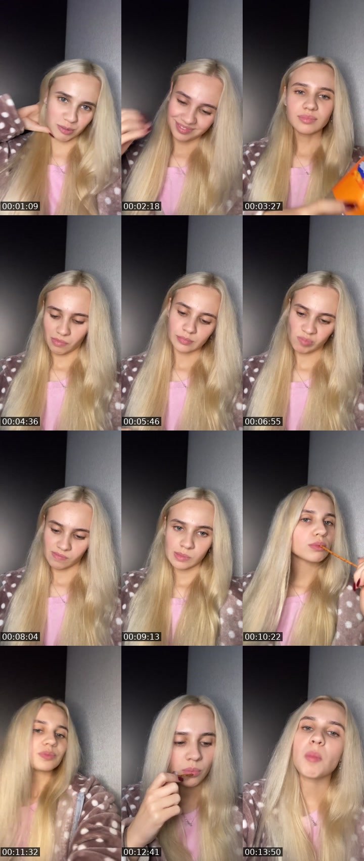 Contact-sheet preview of blondinochka✨'s Liveme recording