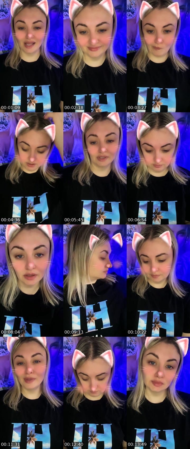 Contact-sheet preview of ✰⌖Svetti🦁's Liveme recording