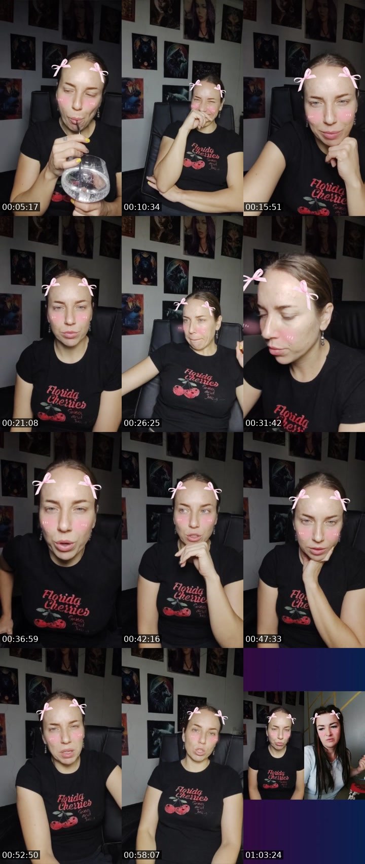Contact-sheet preview of 20k💎YULIIA FAKAS's Liveme recording