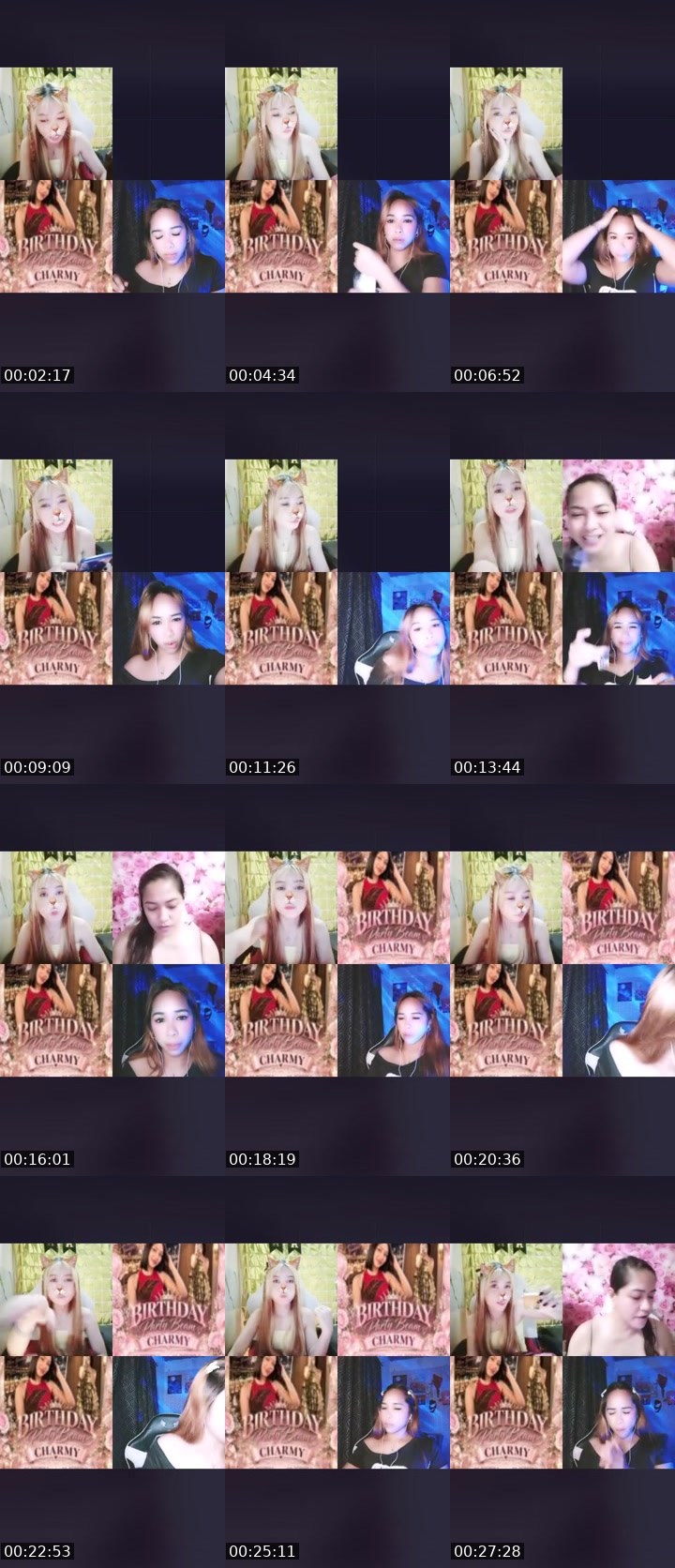Contact-sheet preview of 🌶5.7k🅰zuNA🌊's Liveme recording