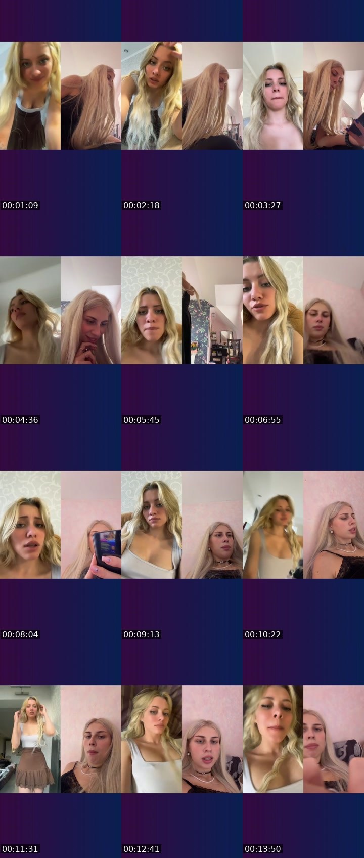 Contact-sheet preview of BlondBerry🍓's Liveme recording