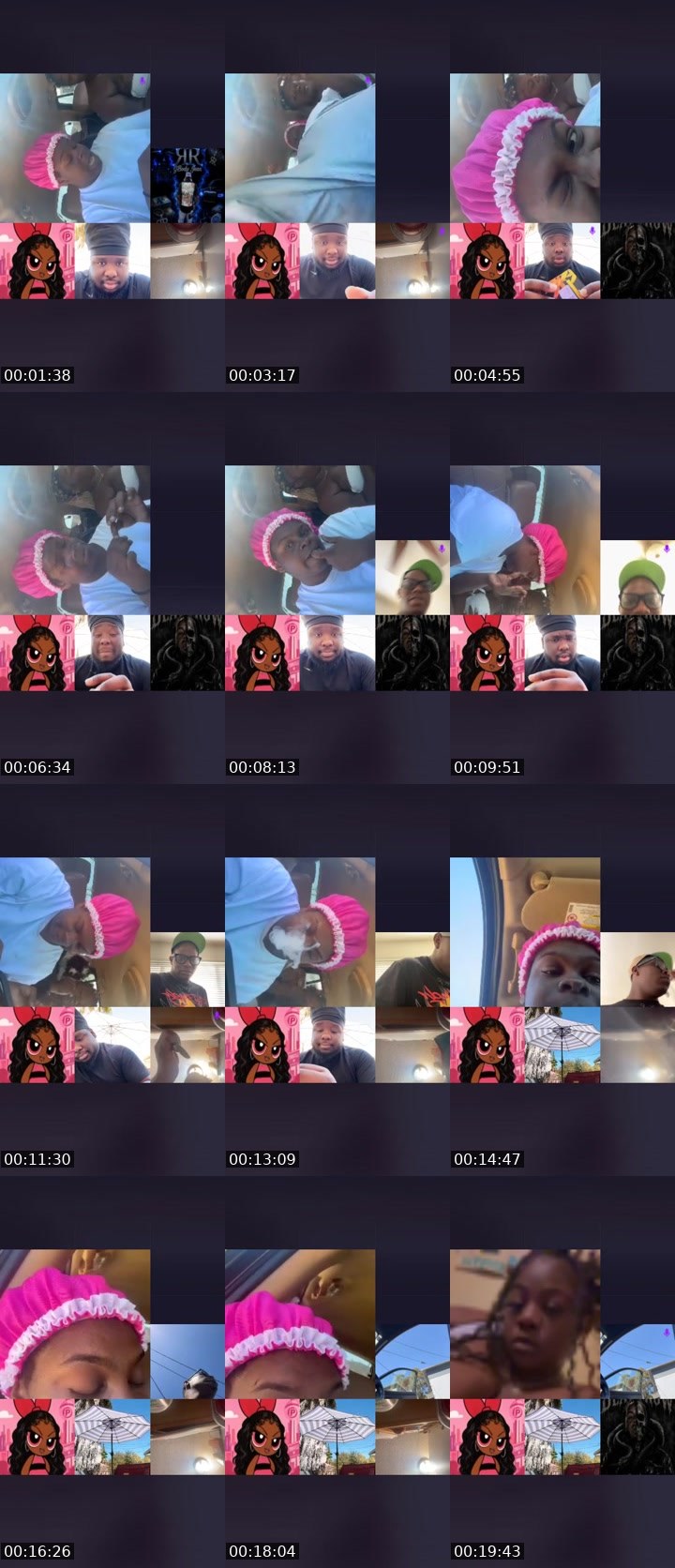 Contact-sheet preview of luvlyShaanna's Liveme recording
