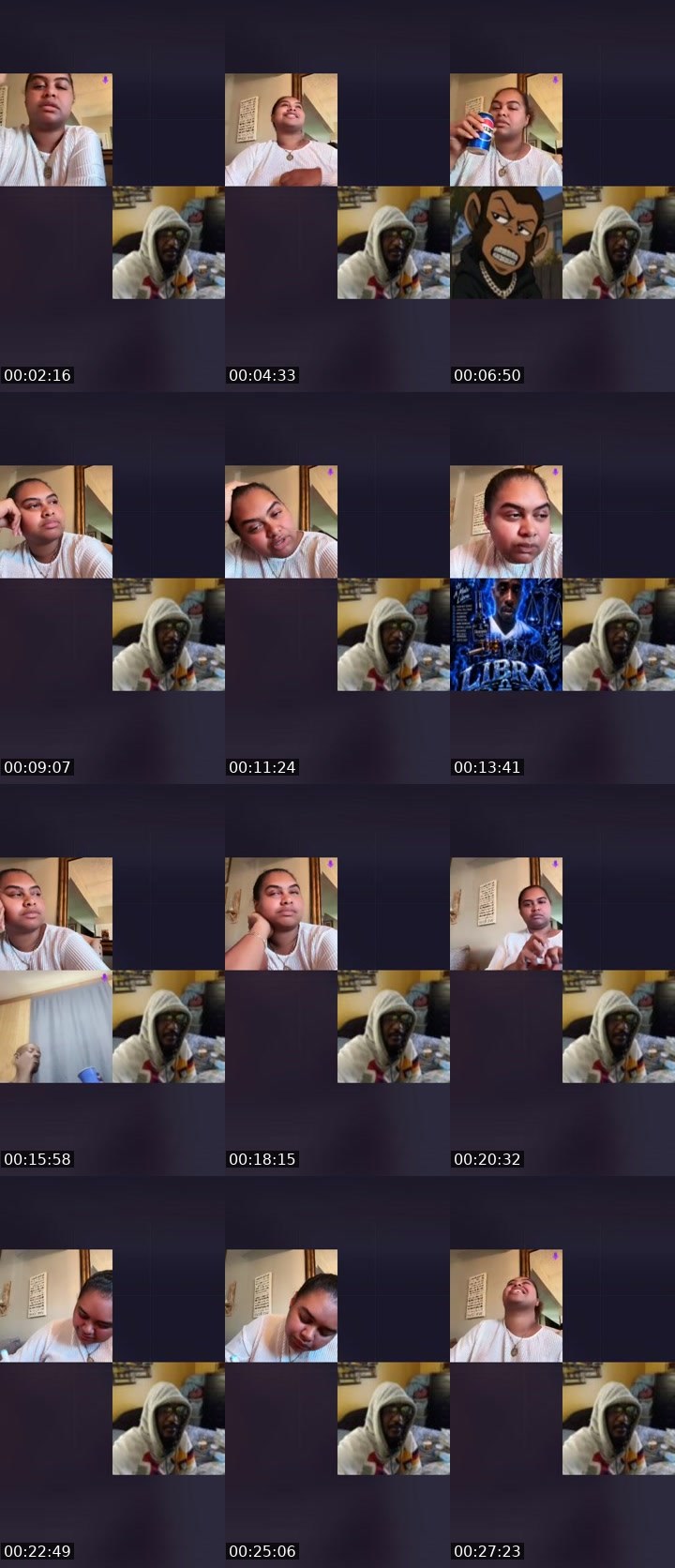 Contact-sheet preview of ‭ ‭ ‭ ‭ ‭ ᴺᵃᵉ🌺🐢's Liveme recording
